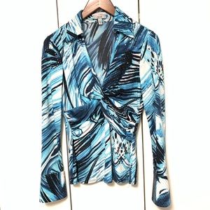 Cache Twist V-Neck Blouse